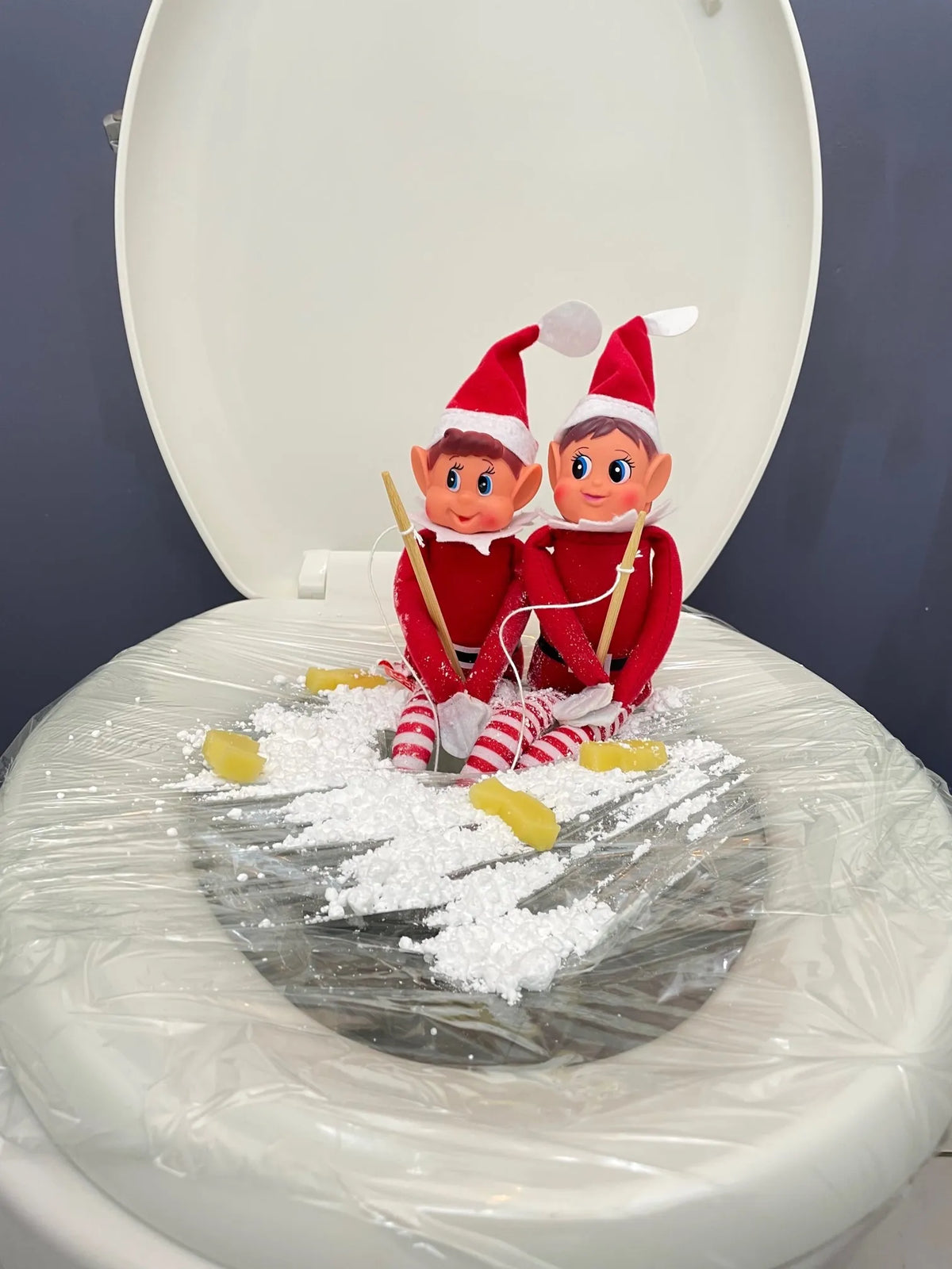 lutin farceur bêtise sur les toilettes