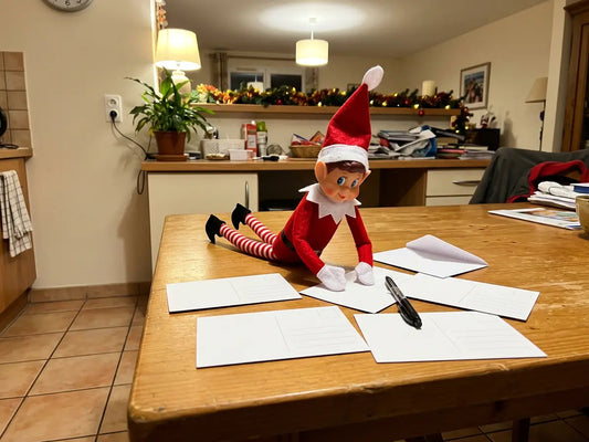 voyage du lutin farceur avec ses cartes postales