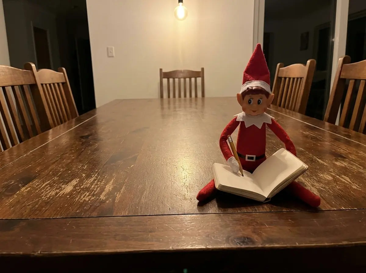lutin farceur prépare liste au père noël