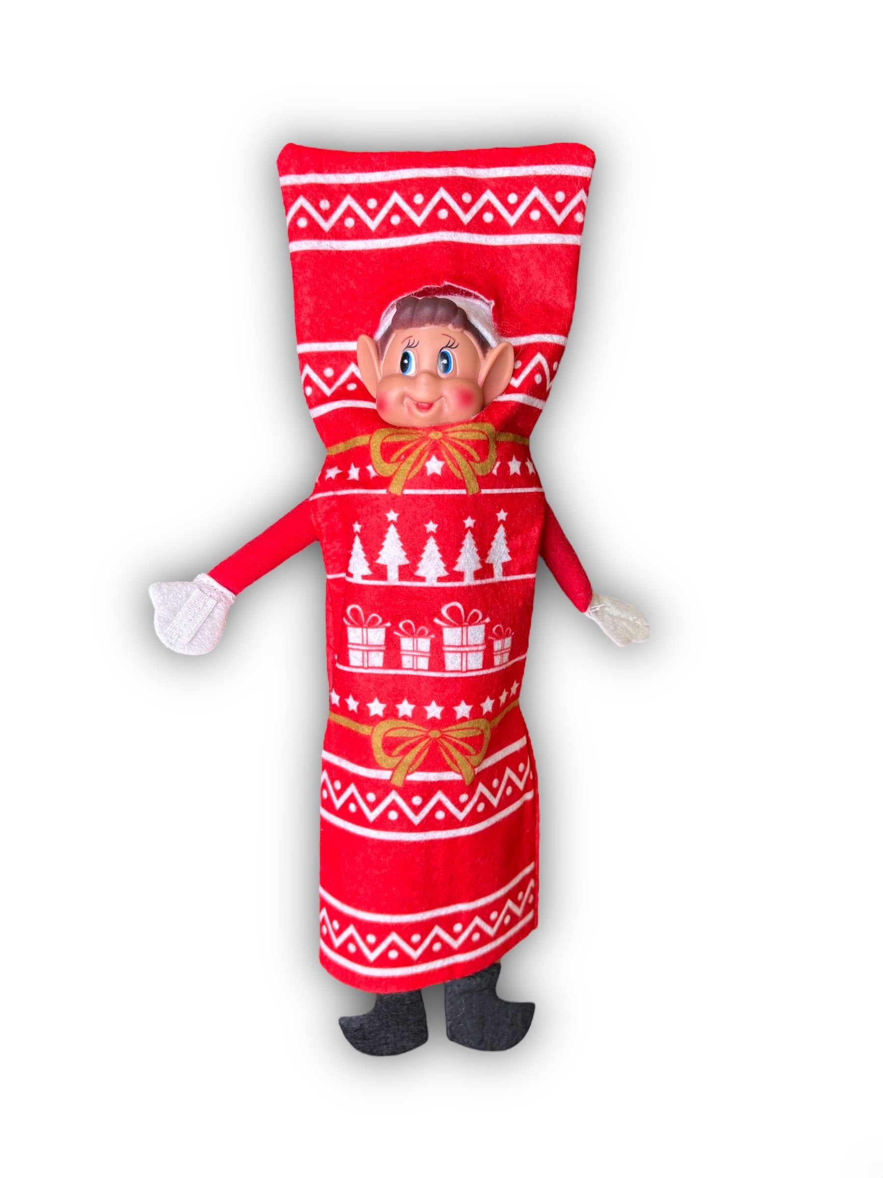 Costume Emballage Cadeau de Noël rouge