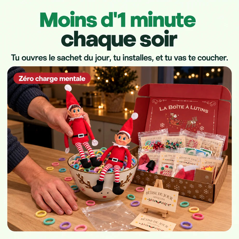 Box complète 24 bêtises Lutin Farceur : Moins d'1 minute chaque soir