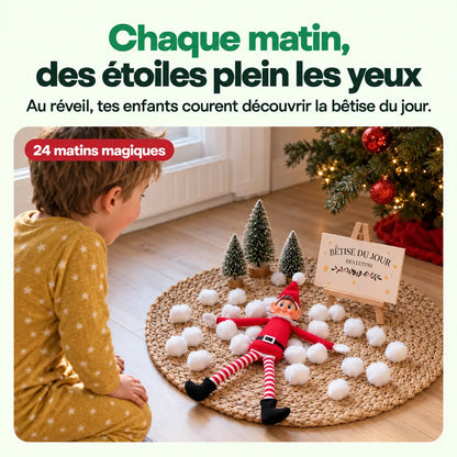 Box complète 24 bêtises Lutin Farceur : Chaque matin, des étoiles plein les yeux