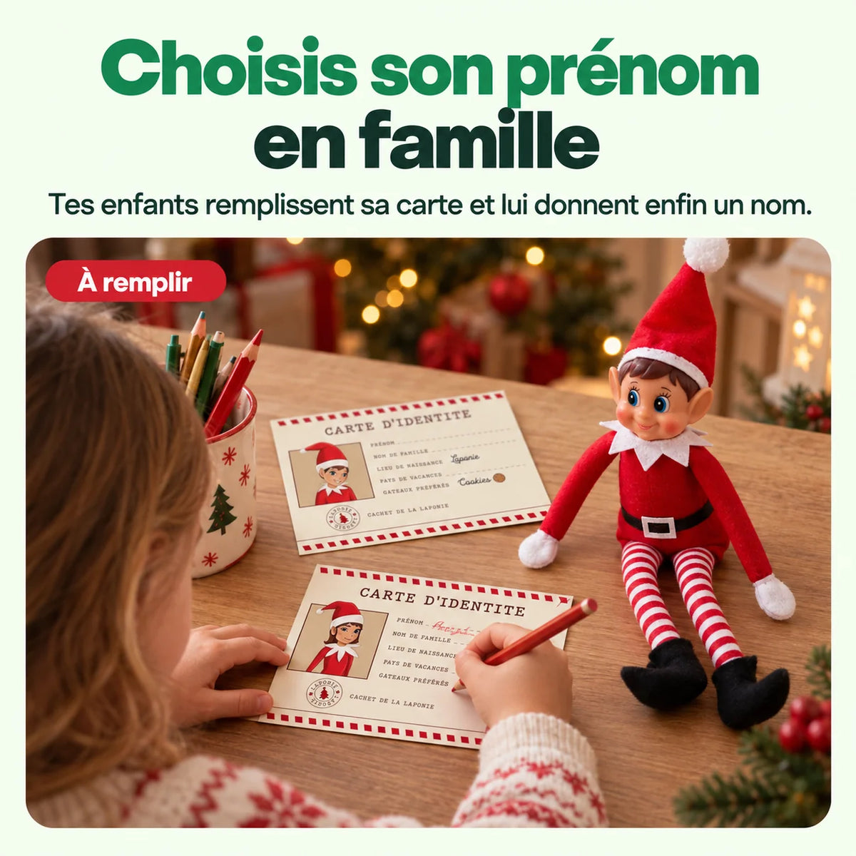 Carte d'identité Lutin Farceur : Choisis son prénom en famille