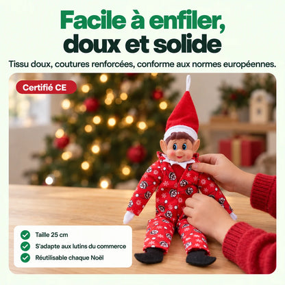 Costume Lutin Farceur Pyjama Rouge : Facile à enfiler, doux et solide