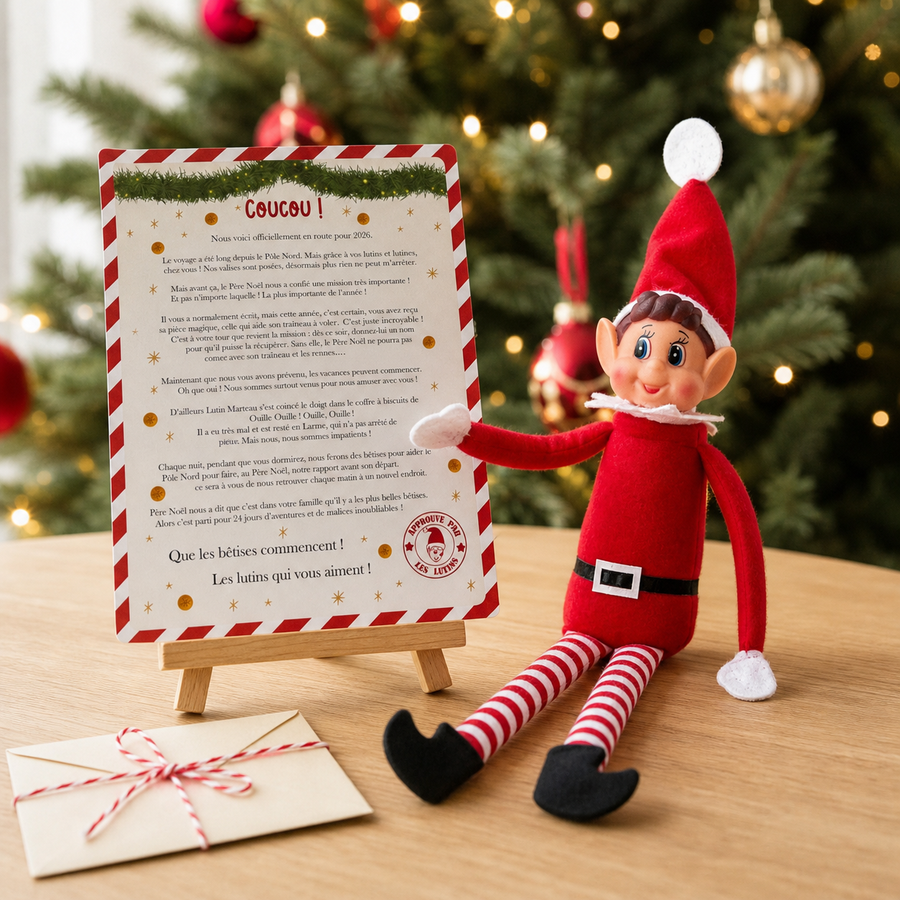 Lettre d’arrivée du lutin farceur prête à être découverte par les enfants