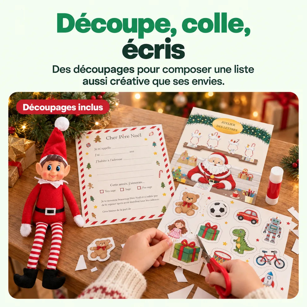 Liste magique des cadeaux au Père Noël : Découpe, colle, écris